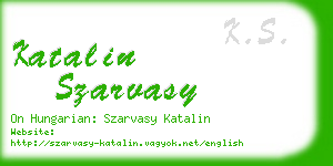 katalin szarvasy business card